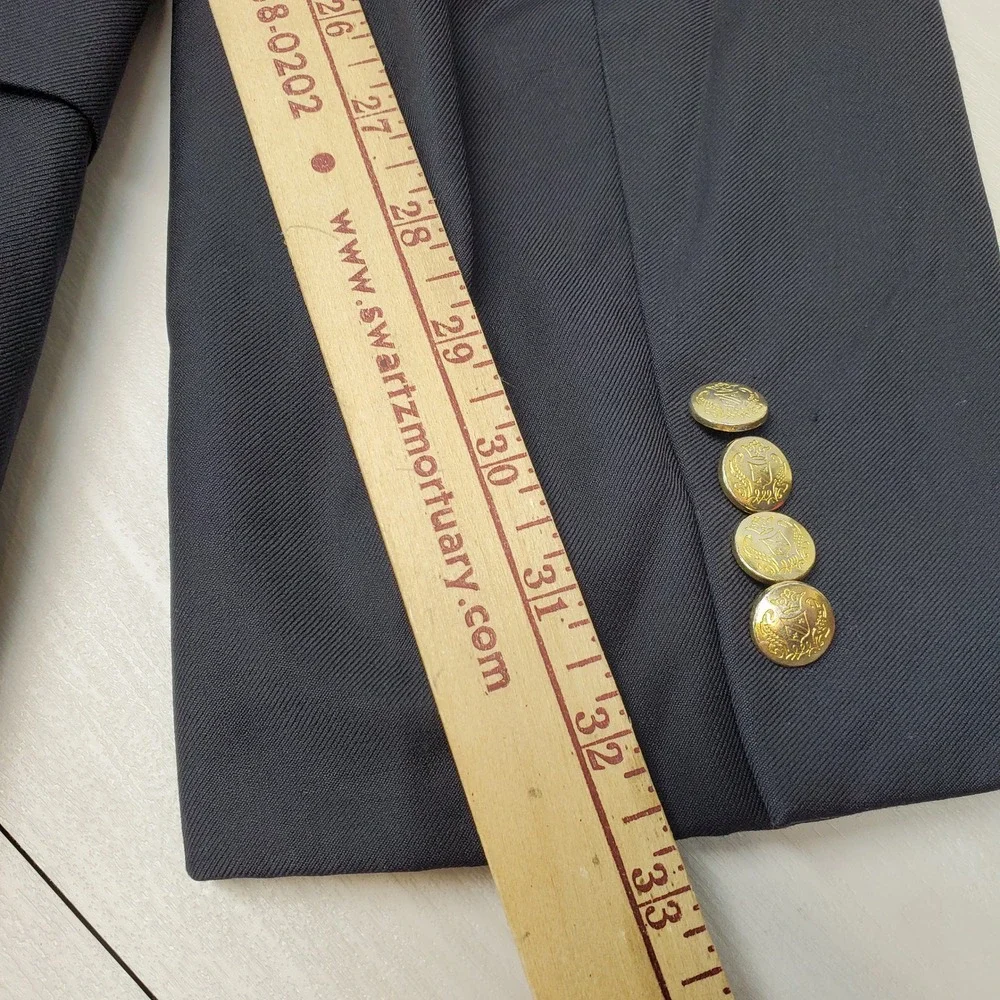 Jos A Bank Signature Collection Navy Blue Wool Blazer Gold Buttons 46 XL Preppy